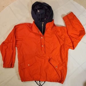 Vintage Bandon Thomas Sport Men's Orange & Navy 1/2 Zip Jacket Pullover Golf M